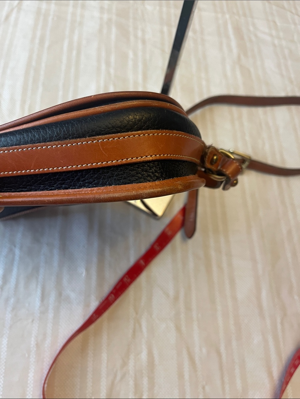 Dooney & Bourke Black Crossbody with Tan Leather Trim. - Picture 11 of 11